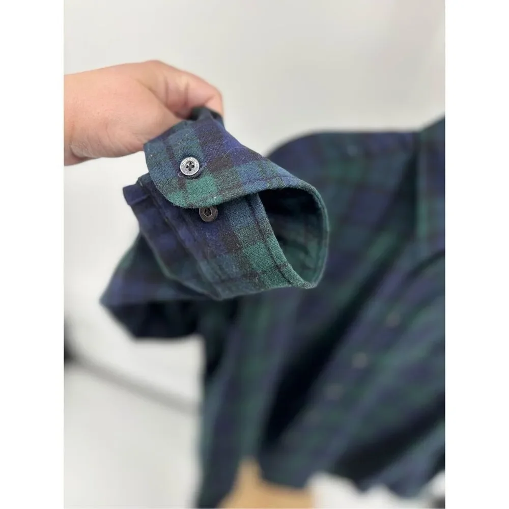 Pendleton Lodge Shirt Blackwatch Tartan 100% Virgin Wool Button Up Mens Size XL